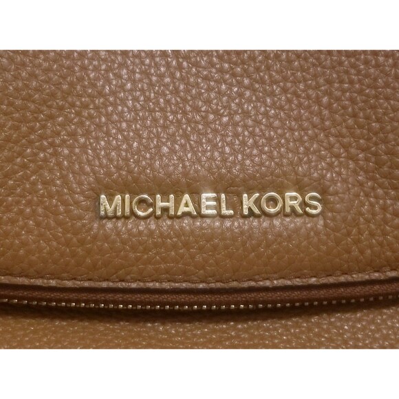 Michael Kors Bedford Bag Brown Pebbled Leather Tassel Crossbody Strap Chain Link - Picture 5 of 9